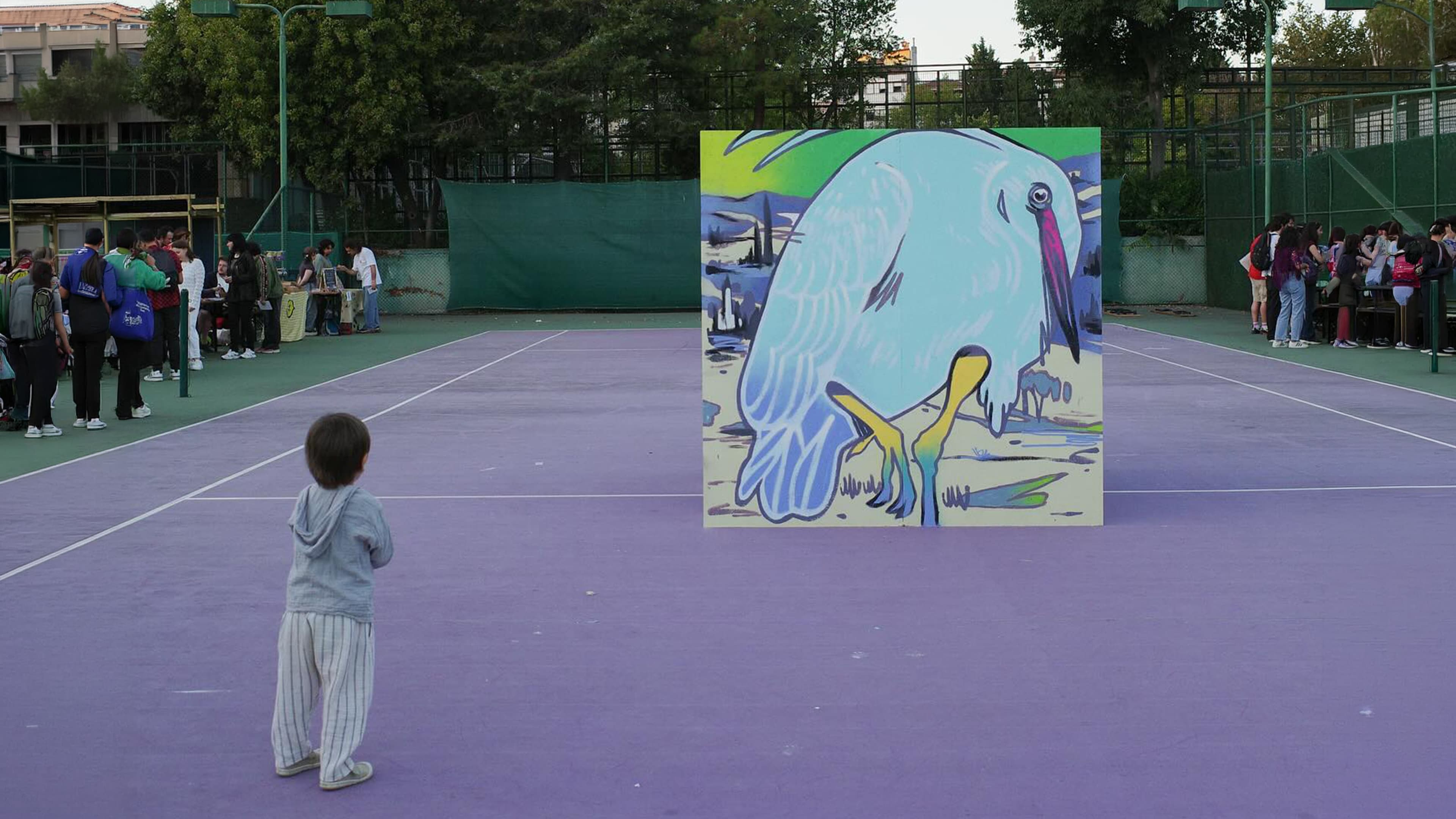 Performed live over two days as part of the Istanbul Comics & Art Festival 2025 selection A heron was stylized on a serene landscape, drawing inspiration from Japanese woodblock print techniques. The piece was created as a live painting performance over two days, reflecting both the calmness of nature and the elegance of traditional Japanese aesthetics.